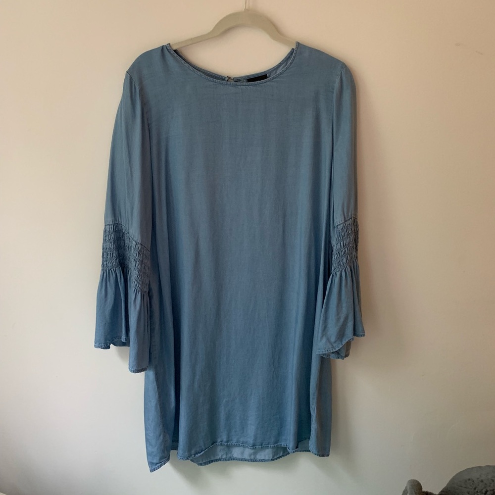 Denim bell sleeve dress